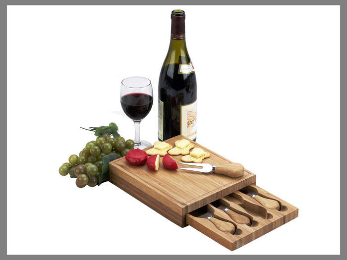 Cheese board with hidden drawer