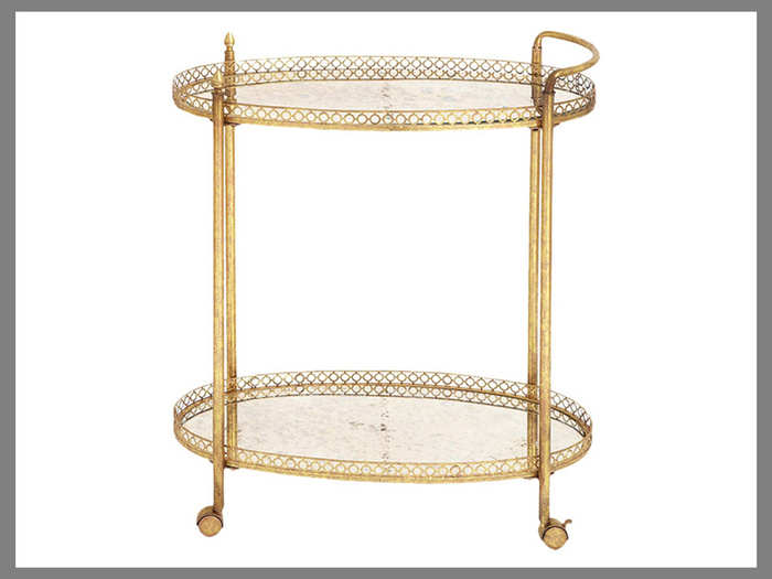 Mirrored bar cart