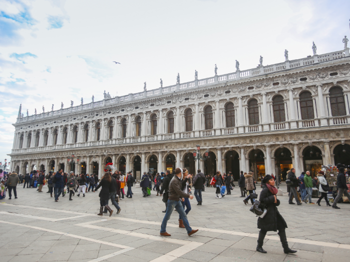 The proposal for the first library in Venice, Italy, was submitted in 1363. The National Marciana Library opened its doors two centuries later, complete with ornate columns and a vast sculpture collection.