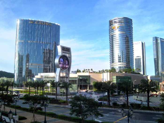 12. City of Dreams, Macau — $2.75 billion (£1.9 billion). The City of Dreams opened in 2009 as an entertainment resort. Attractions include the "Vquarium," in which viewers are surrounded by four giant screens for immersive underwater simulations.