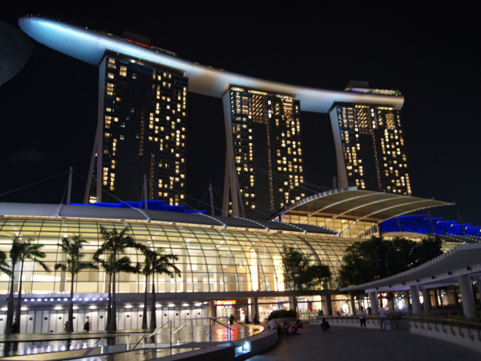 4. Marina Bay Sands, Singapore — $8 billion (£4.5 billion). The most expensive casino ever constructed, the Marina Bay Sands opened a year behind schedule in 2010 thanks to material and labour shortages. Attractions include a spectacular 