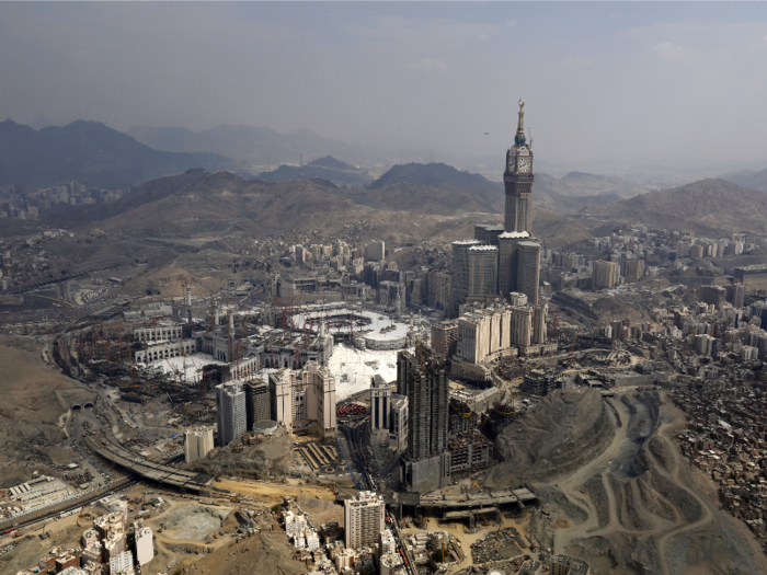 2. Abraj Al Bait, Mecca — $15 billion? (£10.2 billion). The giant clock tower that overlooks Mecca in Saudi Arabia opened in 2012 after almost a decade of construction. The tower attracted controversy for being built on the Ottoman-era Ajyad Fortress, an Islamic heritage site.