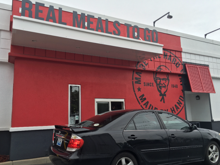 The focus on quality food continues in the drive-thru, with a sign promising "Real Meals To Go."