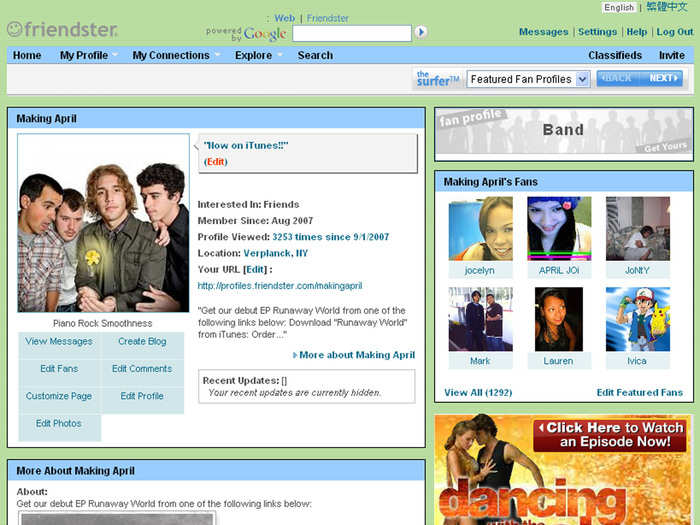 Friendster, launched in 2002, was the first mainstream social networking site. It got to three million members in just a few months.