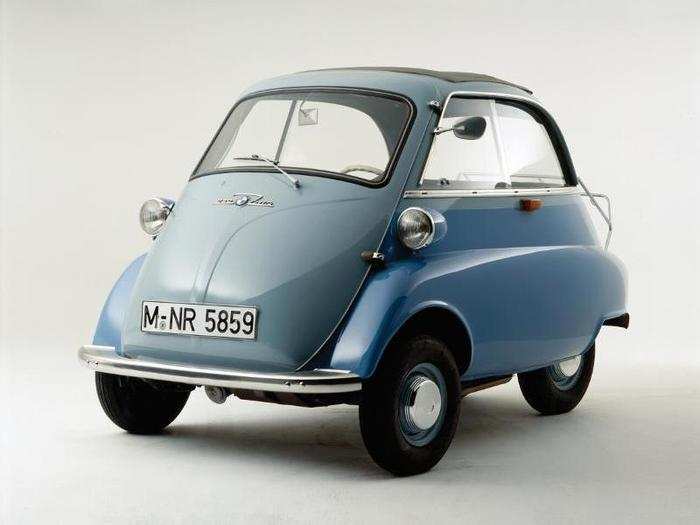 The Isetta, designed by Italian refrigerator company Iso, was license-built by BMW from 1955 to 1962. The single-cylinder car saw only moderate success, but it was enough to get the ball rolling again.
