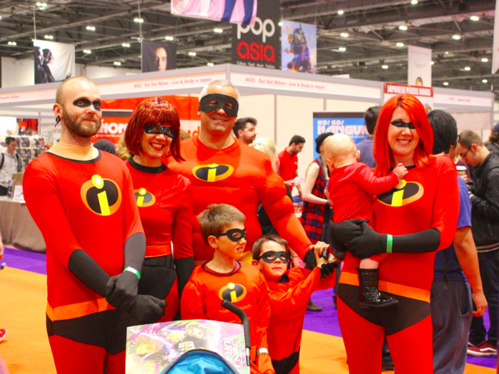 But cosplay is above all meant to be fun. This family were a hit around Comic Con as their simple costumes were perfect for their range of ages — the family of superheroes from "The Incredibles."