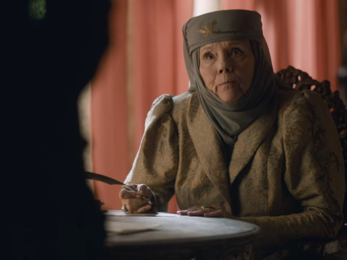 Last but not least, Olenna Tyrell is unamused with Cersei