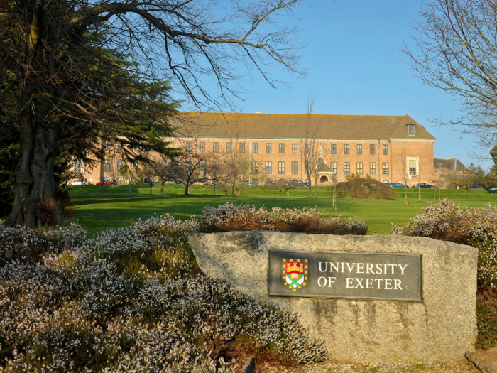 14. University of Exeter — Exeter is home to around 20,000 students. Those enrolling for the university