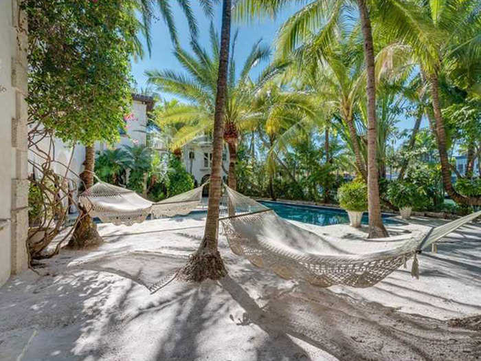 These backyard hammocks are fitting for Miami living.