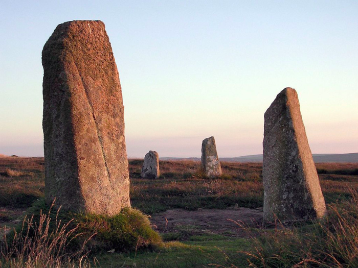 The Boskednan stone circle, based on a desolate moorland near Penzance, Cornwall, is also known as Nine Maidens. The ruins average at 1.2 metres (about 4 feet) tall.