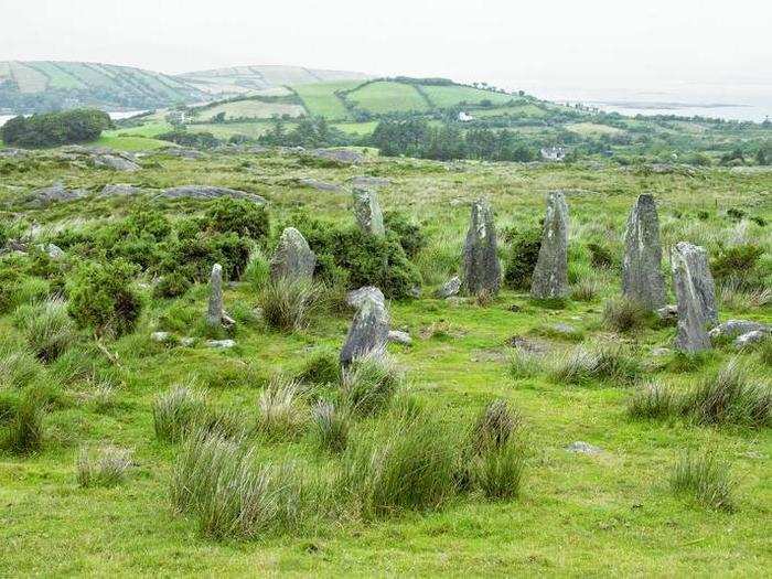 Ardgroom Stone Circle is found in County Cork, Ireland. It is made up of nine stones ranging from 30cm to almost 2 metres in height.