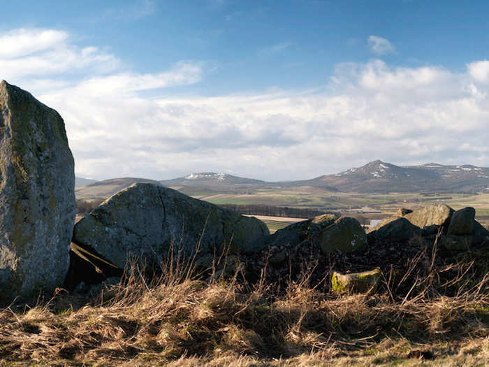 On the mainland of Scotland, in Aberdeenshire, you can find the Kirkton of Bourtie stone circle. Though the site is badly damaged, it holds the longest of all known stones of its kind at 5.2 meters (17 feet).