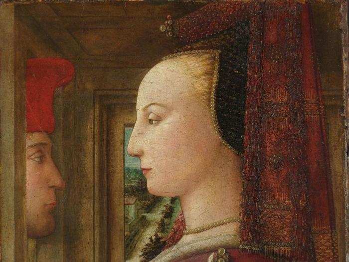 “Portrait of a Woman with a Man at a Casement” (ca. 1440) by Fra Filippo Lippi.