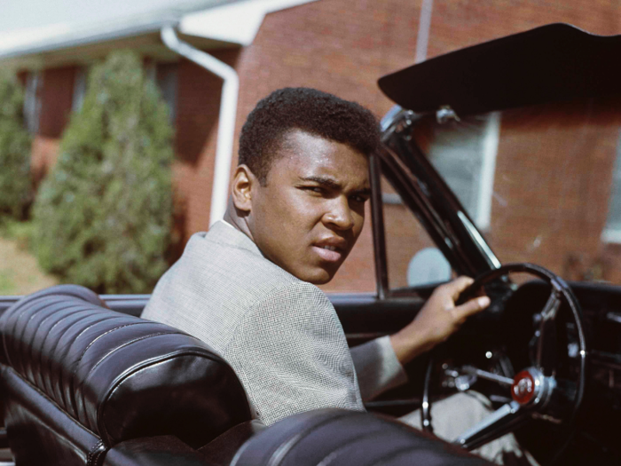 Ali behind the wheel, April 2, 1963.