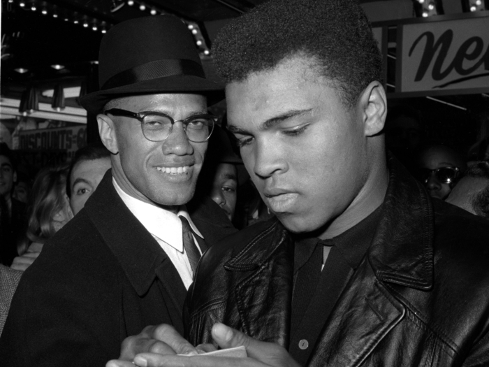 Ali is pictured here with Malcolm X in New York City, March 1, 1964.