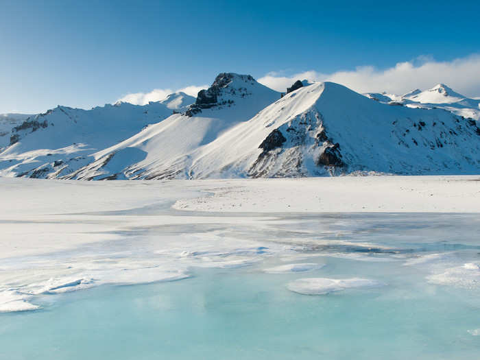 Even farther north, Vatnajokull National Park in Iceland contain stunning mountaintops and glaciers.