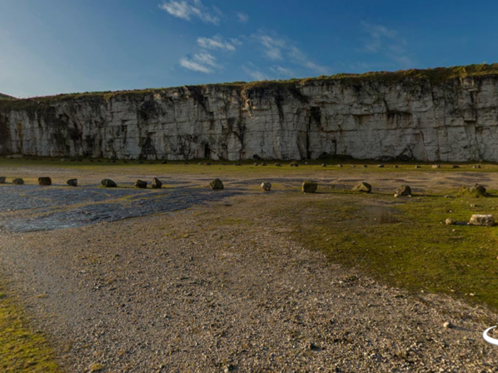 Larrybane Bay is another coastal landmark you can explore on the app. The limestone cliffs serve as the Stormlands on "Game of Thrones."