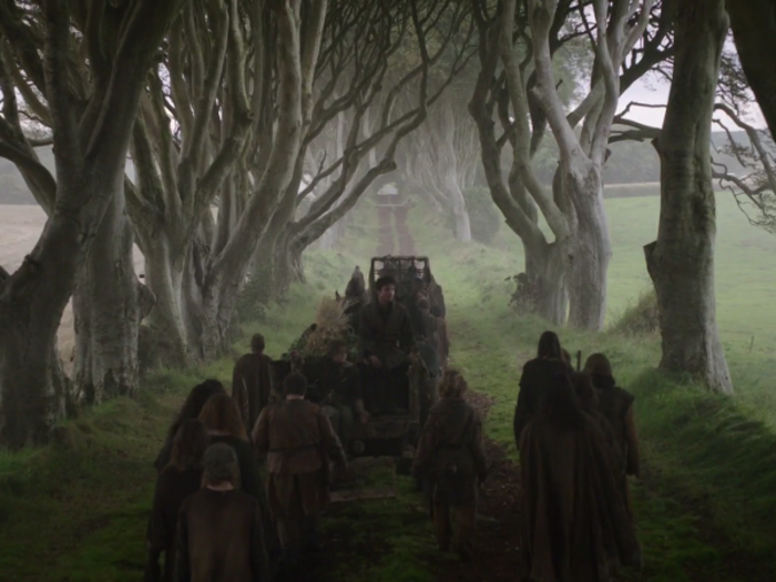 In season two, the Dark Hedges served as the Kingsroad, carrying Arya away from King