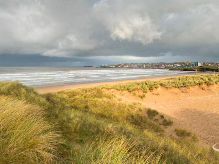 The sand dunes of Portstewart Strand, located on the north coast of Northern Ireland, serve as the series