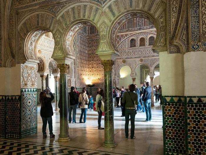 The interior of the palace is just as exciting as the exterior, with elaborate mosaics and tiled floors.