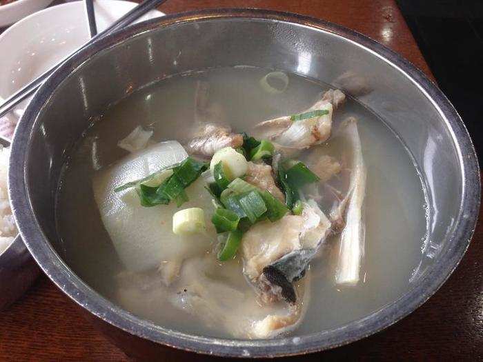 Daegu tang is a mild cod stew.