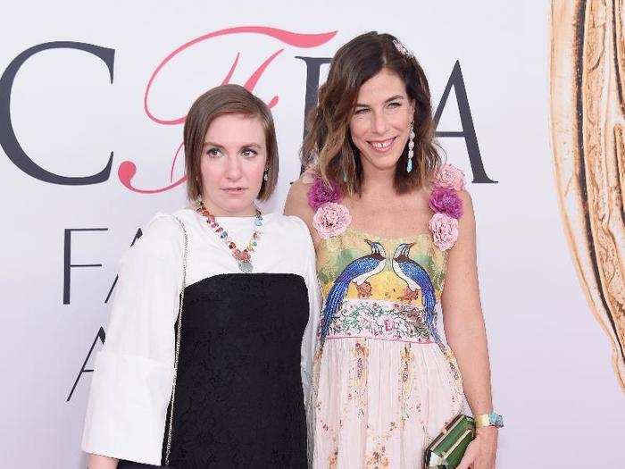 Lena Dunham arrived with  jewelry designer Irene Neuwirth.