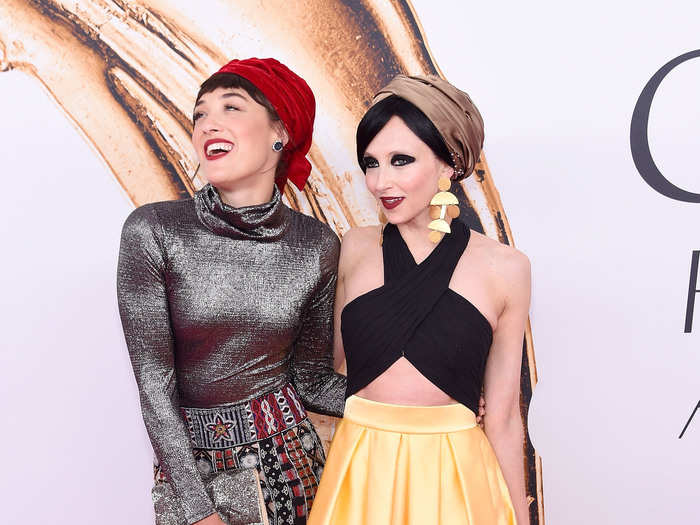 Alice + Olivia designer Stacey Bendet arrived with pal Mia Moretti.