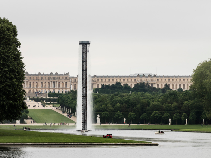 "This waterfall reinvigorates the engineering ingenuity of the past," Eliasson explained in a press statement. "It is as constructed as the court was, and I’ve left the construction open for all to see—a seemingly foreign element that expands the scope of human imagination.”