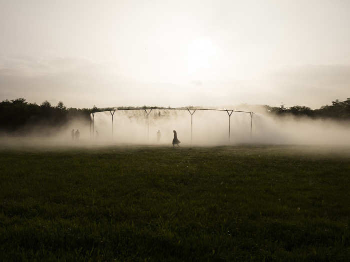 Fog assembly" also rests on palace grounds. Eliasson said he was using fog and water in the gardens to "amplify the feelings of impermanence and transformation.