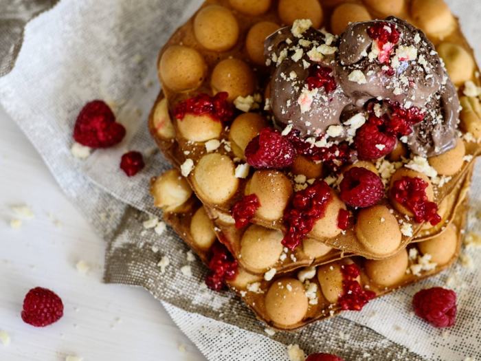 For the ultimate breakfast sundae, try The Waffle Bar in Melbourne, Australia. The shop serves egg waffle-and-ice cream combos, with flavors like dark chocolate, matcha, and strawberry-Oreo.