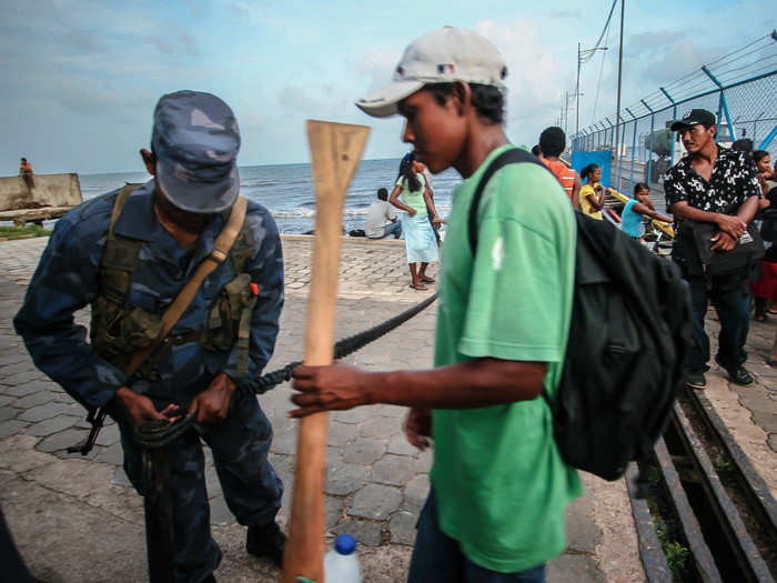 The Nicaraguan navy controls the comings and goings of all people and vehicles on the dock, but I found it quite easy to simply walk on the dock to get a closer look. Being a foreigner probably helped.