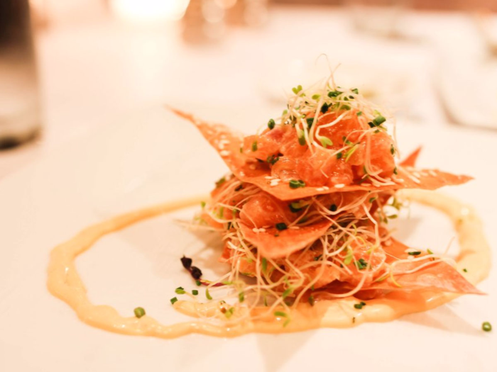 21. Crudo — "A dish of raw fish or seafood, typically dressed with oil, citrus juice, and seasonings."