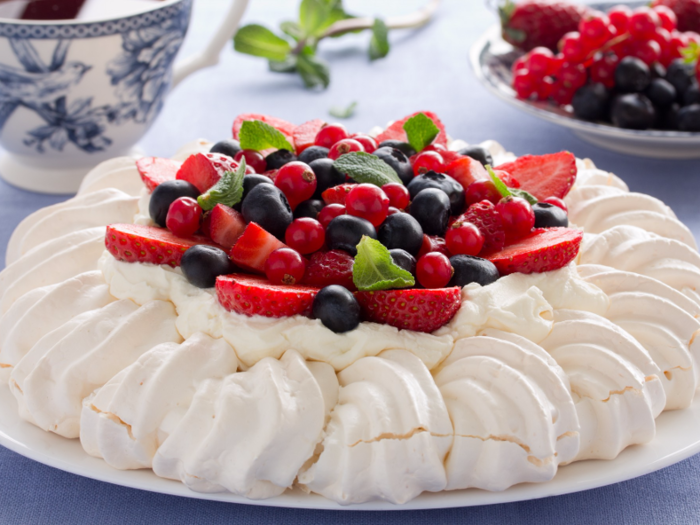 20. Pavlova — "A dessert consisting of a meringue base or shell filled with whipped cream and fruit."