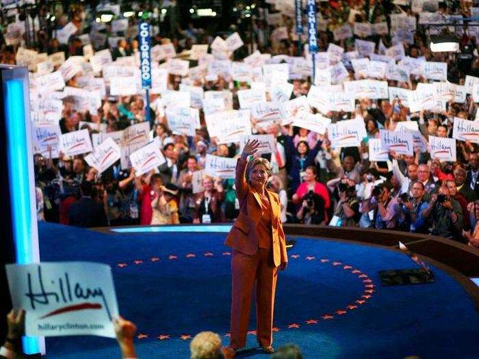 A gracious loser, she waved to delegates at the 2008 Democratic National Convention in Denver, August 26, 2008.