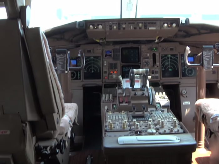 Up front, the Boeing is outfitted with a modern "glass cockpit."