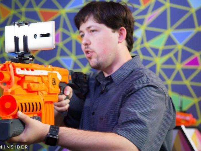 This guy rigged the Phab2 Pro to a Nerf gun-like toy so he could play a video game within his real environment.