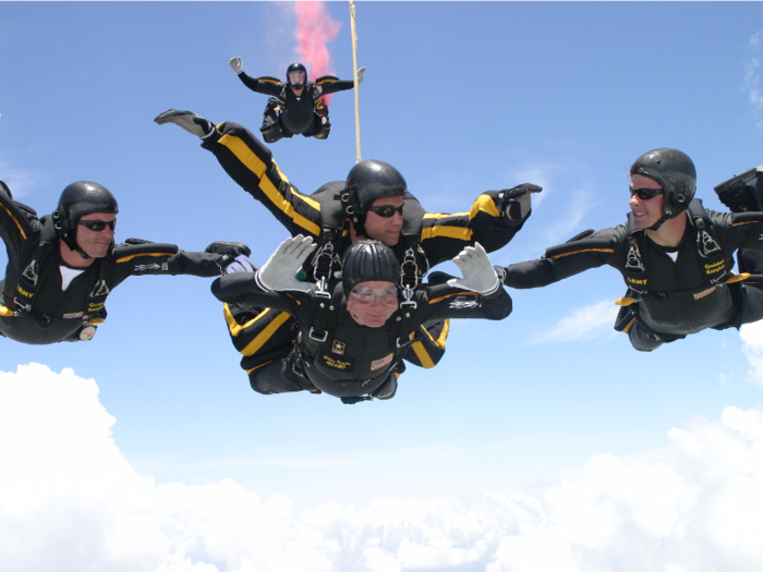 Bush returned to College Station for another jump at age 80.