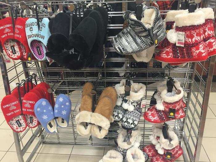 Nowhere is this more apparent than a rack where the store is trying to get rid of Christmas slippers in June.