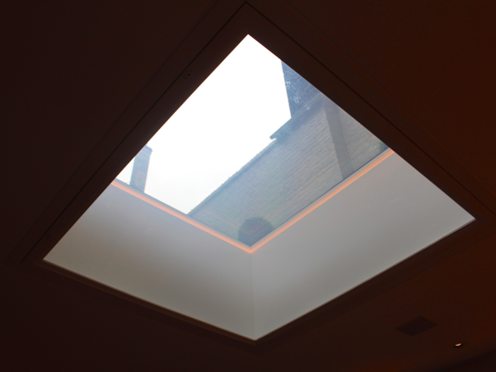 But with the flick of a switch on a remote control, it turns it into a massive skylight.