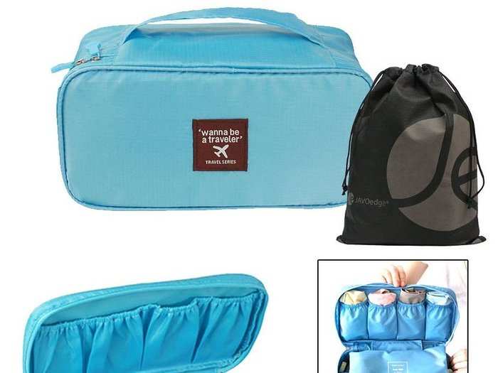 This pouch organizes all your essentials within your suitcase.