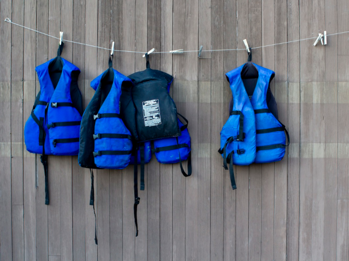 If your plane makes a water landing, resist the urge to inflate your life jacket immediately.