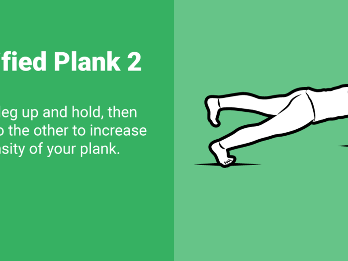 But if you want to take your plank to the next level, try holding one leg up in the air, then switching it with the other foot halfway through however long you plan on holding your plank.