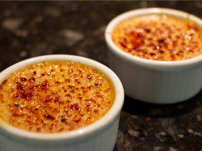 Crème brûlée is a favorite French dessert. Once you crack the thin hard caramel shell and dip your spoon into the creamy custard below, there