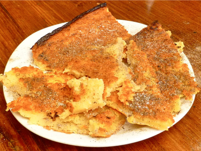 Socca is a type of pancake made with chickpea flour and olive oil that