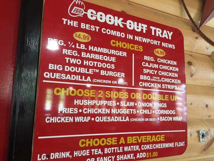 Your best bet is a famous Cook Out Tray. No matter what you get, it