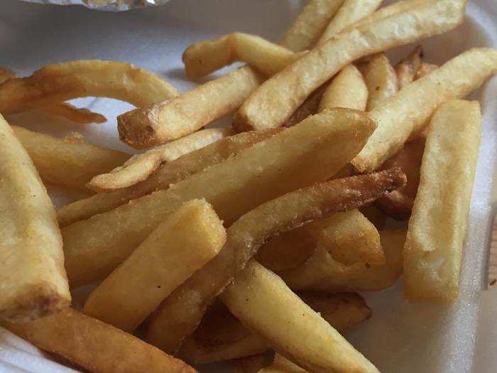 The fries are great, too. They are crispy and not too salty.