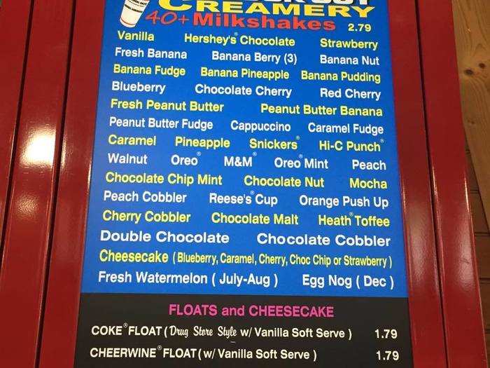 The milkshake list is impressive. You can also mix and match any of the flavors to make your favorite unique concoction.