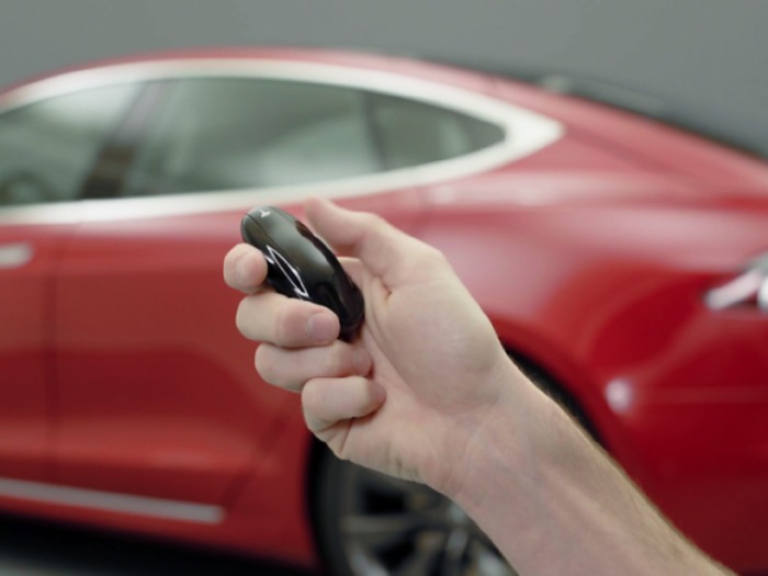 8. The Model S doesn’t have a traditional physical key; instead the Model S key fob can open and close the doors, front trunk, rear hatch, and charge port.