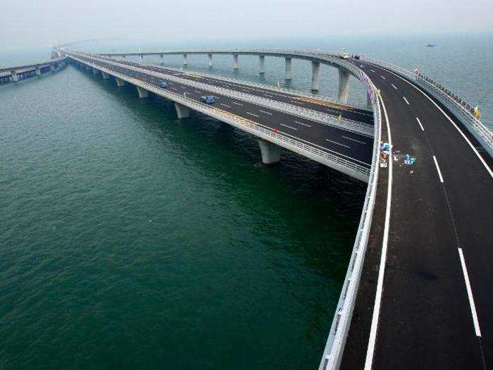 $16 BILLION: The Jiaozhou Bay Bridge is the world