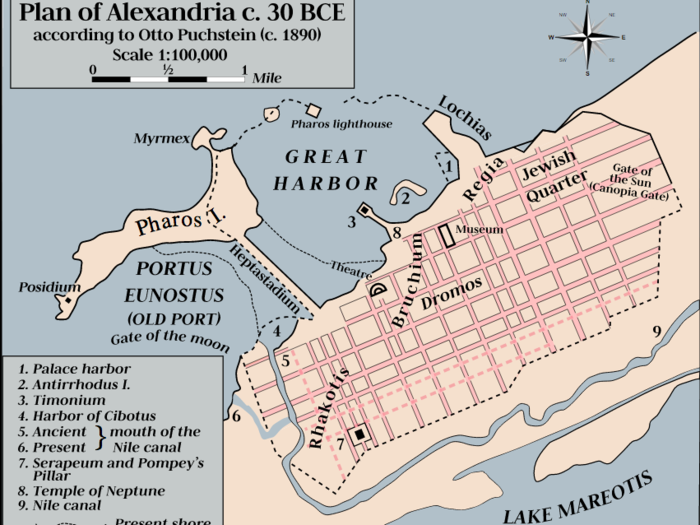 Alexandria took the lead with 150,000 people by 300 BCE.